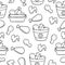 Fried chicken doodle pattern with cute design