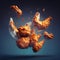 Fried chicken flying digital ad