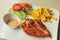 Fried chicken and French fries salad