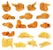 Fried chicken isolated on the white background