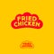 Fried chicken logo. Letters on a form like red rooster comb. Monochrome option.