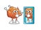 fried chicken looking into mirror cartoon. cartoon mascot vector