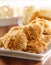 Fried chicken meal closeup
