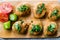 Fried Chicken Meatballs on Wooden Board / Kofta or Kofte.