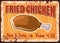 Fried chicken rusty plate, fast food burgers menu