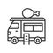 Fried chicken truck vector, Food truck line style editable stroke icon