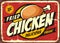 Fried chicken vintage poster promo template