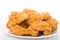 Fried Chicken on White Plate and Background