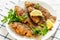 Fried crucian carps with golden crispy crust