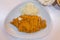 Fried cutlet pork (Tonkatsu : Japanses foods) on white plate wit