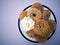 Fried Donuts homemade and white flower