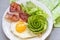 Fried Egg, Bacon and Avocado Rose for Breakfast