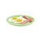 Fried egg with bacon on a plate, fresh nutritious breakfast food, design element for menu, cafe, restaurant vector