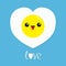 Fried egg heart icon. Cute cartoon character. Funny emoji