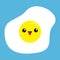 Fried egg icon. Cute cartoon character. Funny emoji with tongue and eyes. Breakfast food collection. Smiling yolk face head. Broke