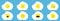 Fried egg icon emoji set line. Funny kawaii cartoon characters. Emotion collection. Happy, surprised, smiling crying sad angry