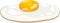 Fried egg one breakfast clipart cute side view color illustration vector