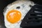 fried egg on pan for beakfast
