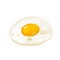 Fried egg on a white background, vector icon, protein food, for menu and design. Vector