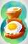 Fried eggs - abstract digital art