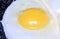 Fried eggs, yolk close-up