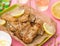 Fried fish Pescado frito with lemon mayonnaise