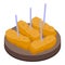 Fried food icon isometric vector. Cheese croquette