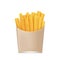 Fried French fries in Food Packaging Boxes, snack packaging. Vector icon