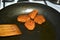 Fried golden chicken nuggets in breadcrumbs close-up