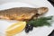 Fried grayling fish