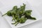 Fried green peppers. Pimientos del Padron. Spanish Cuisine.