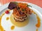 Fried green tomato stack with crab salad