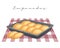 Fried meat pies, empanadas on a baking sheet, latin american cuisine. National cuisine of Argentina. Food illustration