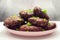 Fried minced cutlets served in a pile on a plate, typical eastern european homemade food