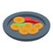 Fried mushroom icon isometric vector. Shiitake food