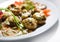 Fried mushrooms in garlic sauce