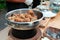 Fried mushrooms in a pan