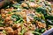 Fried Noodle in Soy Sauce in a Big Stainless Bowl, Prepared for