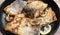 Fried northern pike steaks with lemon, healthy low carb meal