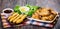 Fried nuggets and fried wings