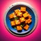 Fried Paneer Tikka in Bowl With Salads on light colour Themed Background AI Generative