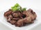 Fried pork with celery leaves