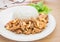 Fried pork with garlic and pepper on rice, Thai food style