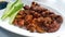 fried pork intestines serve withvegetable