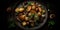 fried potato with mushrooms professional photo of cooked food studio light instagram sharp detailed image