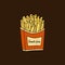 Fried potatoes. hand drawn vector illustration. french fries