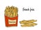 Fried potatoes. hand drawn vector illustration. french fries