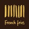 Fried potatoes. hand drawn vector illustration. french fries