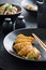 Fried potstickers with green onions