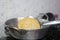 Fried Puri in a frying pan. very popular street food in India.famous indian food, Selective focus on subject